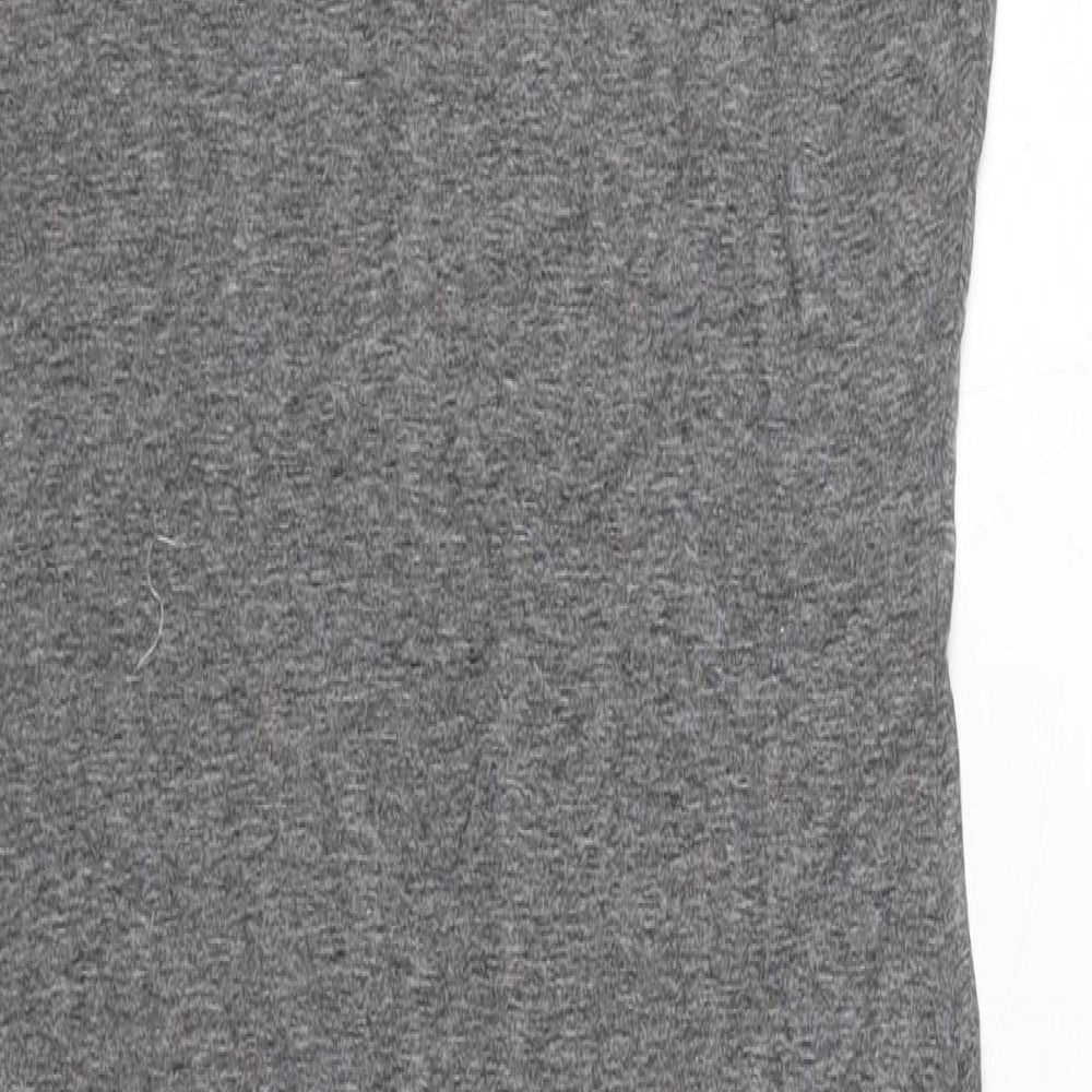 New Look Womens Grey Viscose Shift Size 12 Round Neck Pullover - Chain Detail on Neckline