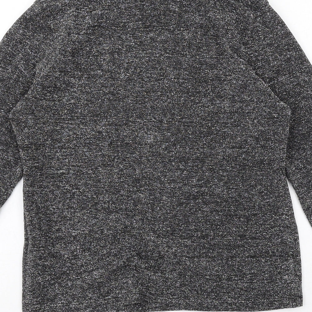 ASOS Womens Grey Polyester Basic Blouse Size 8 High Neck