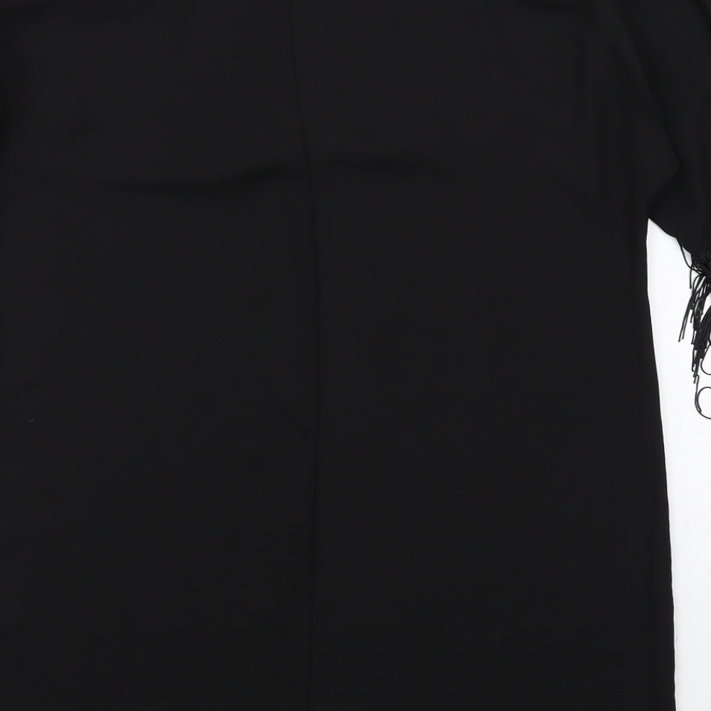 ASOS Womens Black Polyester A-Line Size 10 Round Neck Pullover