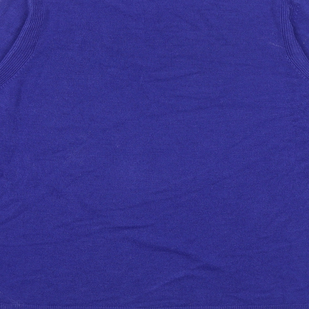 Marks & Spencer Womens Blue Round Neck Acrylic Pullover Jumper Size 14