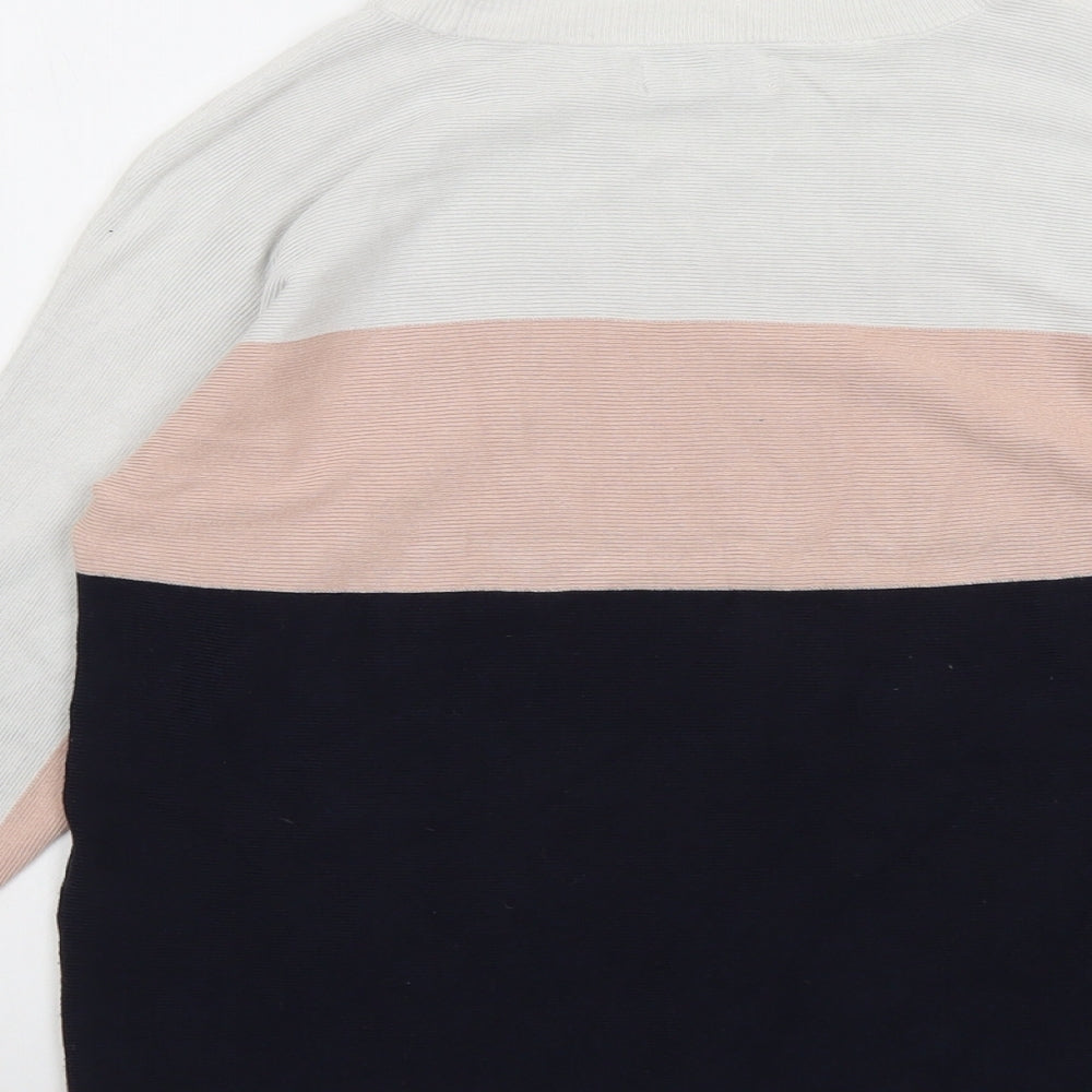 Only Womens Multicoloured Round Neck Viscose Pullover Jumper Size S
