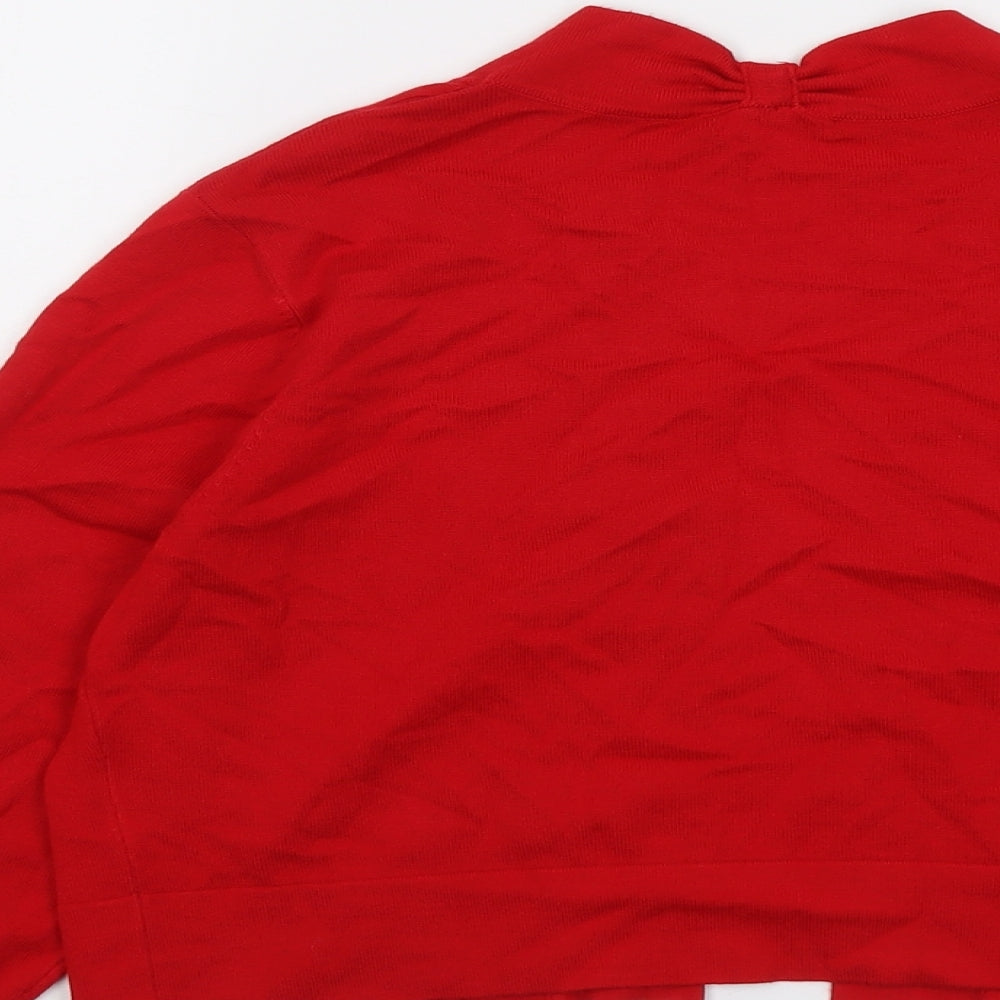 Roman Womens Red V-Neck Viscose Cardigan Jumper Size 14