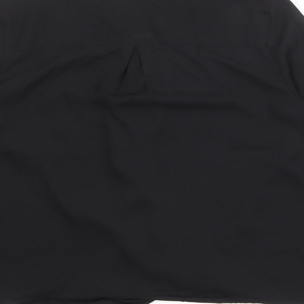 Topshop Womens Black Polyester Basic Blouse Size 10 V-Neck