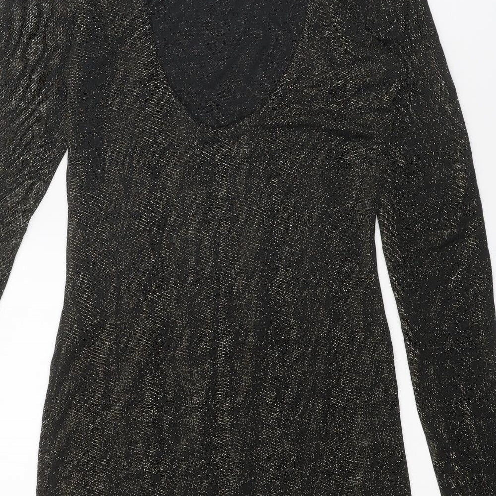 VERO MODA Womens Black Polyester Jumper Dress Size S Round Neck Pullover
