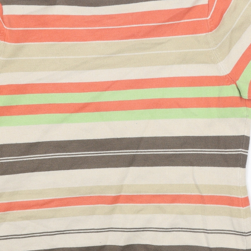 Berkertex Womens Multicoloured Round Neck Striped Acrylic Pullover Jumper Size 16