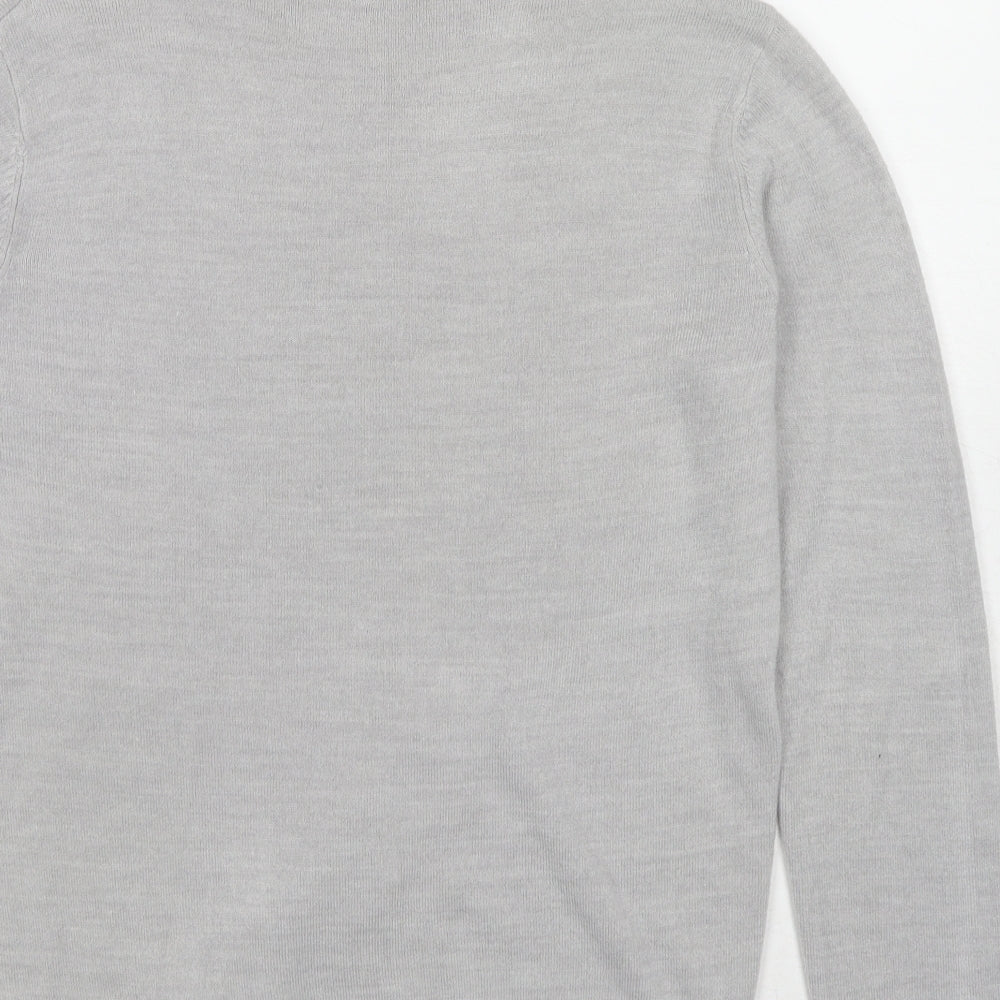 Marks & Spencer Womens Grey Roll Neck Acrylic Pullover Jumper Size 12