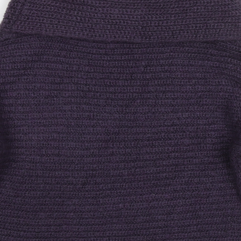 Marks & Spencer Womens Purple Roll Neck Acrylic Pullover Jumper Size 10