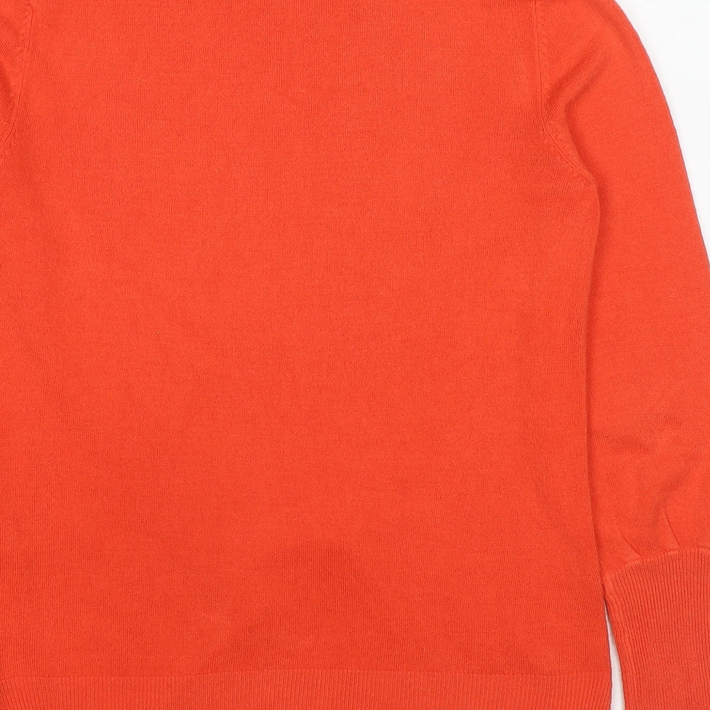 Marks & Spencer Womens Red Mock Neck Acrylic Pullover Jumper Size M