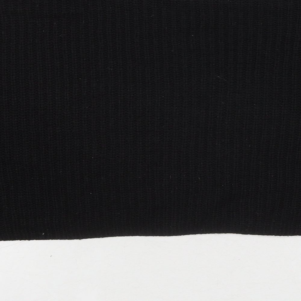 Missguided Womens Black Round Neck Polyester Pullover Jumper Size S - Size S-M Cropped