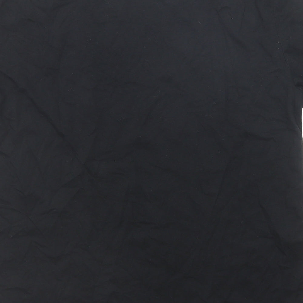 Mango Womens Black Cotton Basic T-Shirt Size S Boat Neck