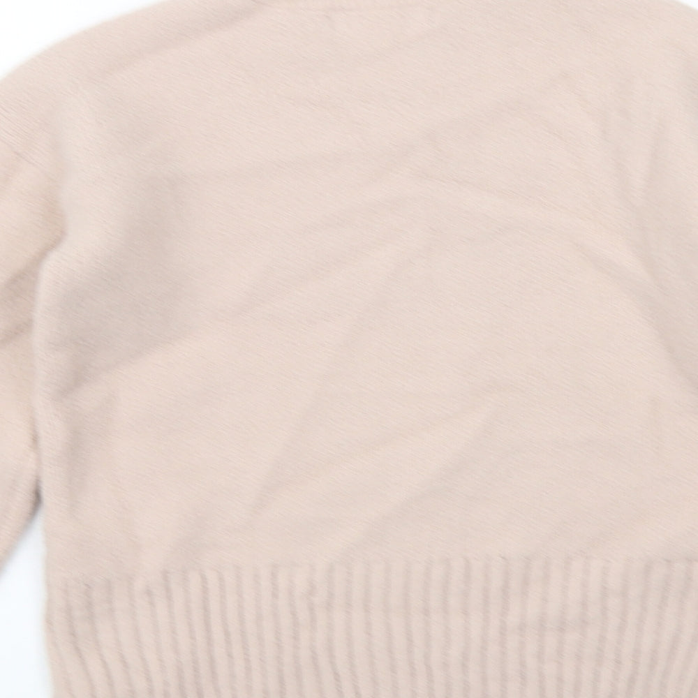 Marks & Spencer Womens Pink High Neck Acrylic Pullover Jumper Size XS