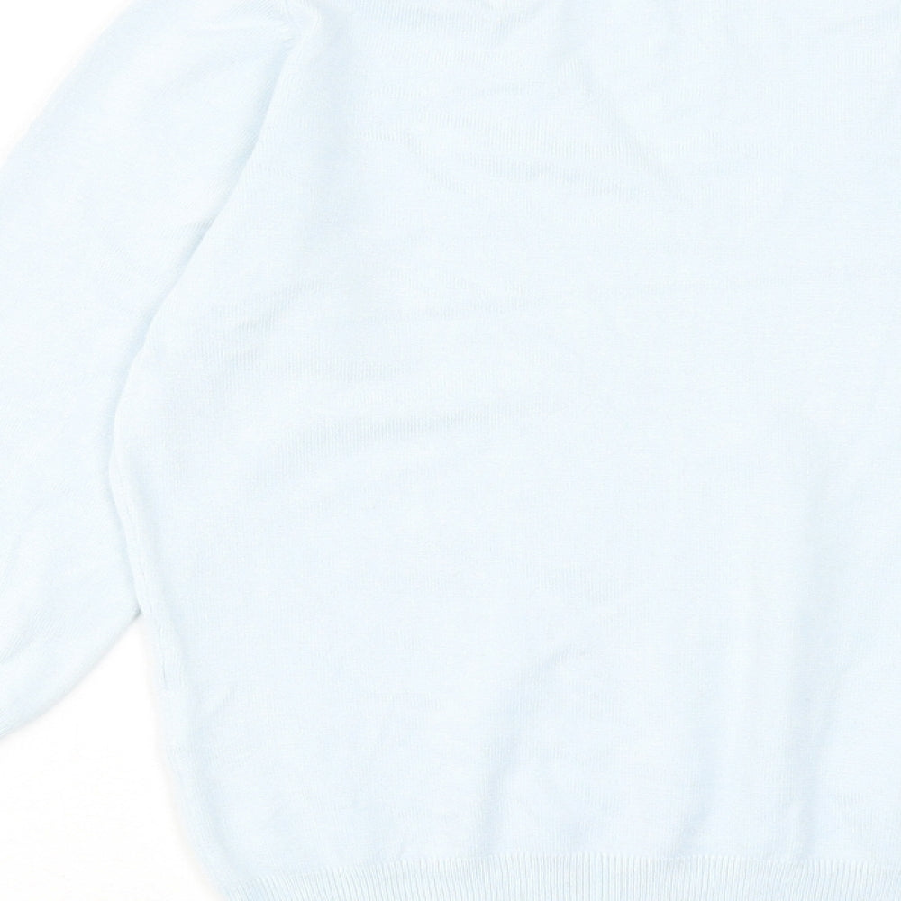 Marks & Spencer Womens Blue V-Neck Viscose Pullover Jumper Size 12