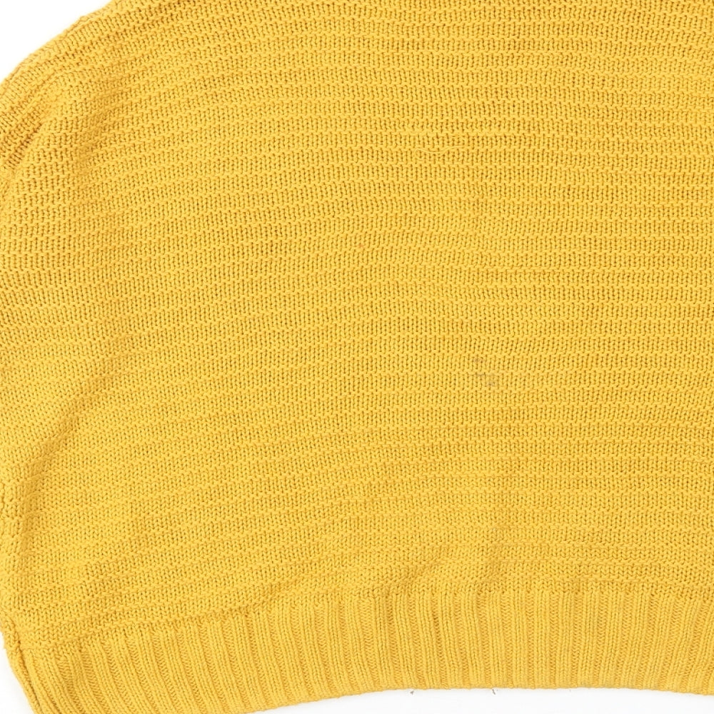 H&M Womens Yellow Round Neck Acrylic Pullover Jumper Size S