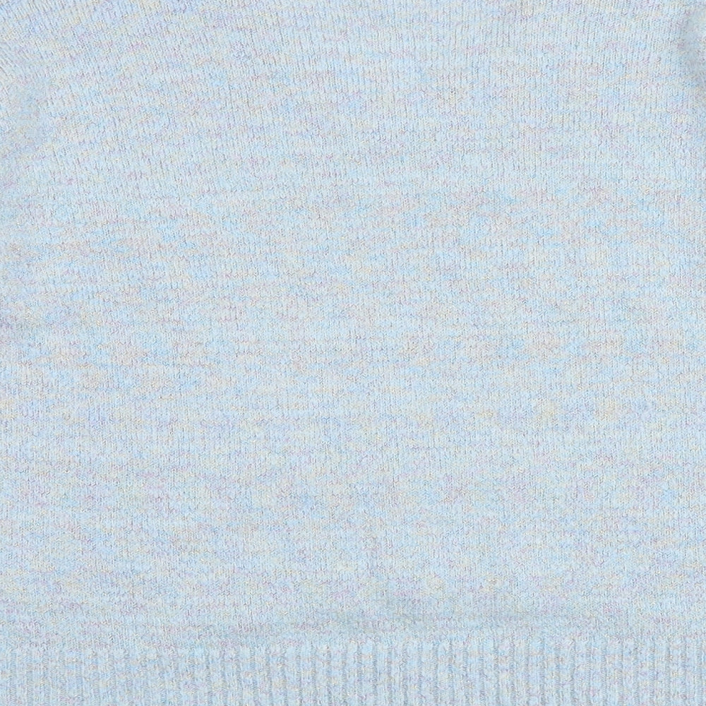 VERO MODA Womens Blue V-Neck Acrylic Pullover Jumper Size XS