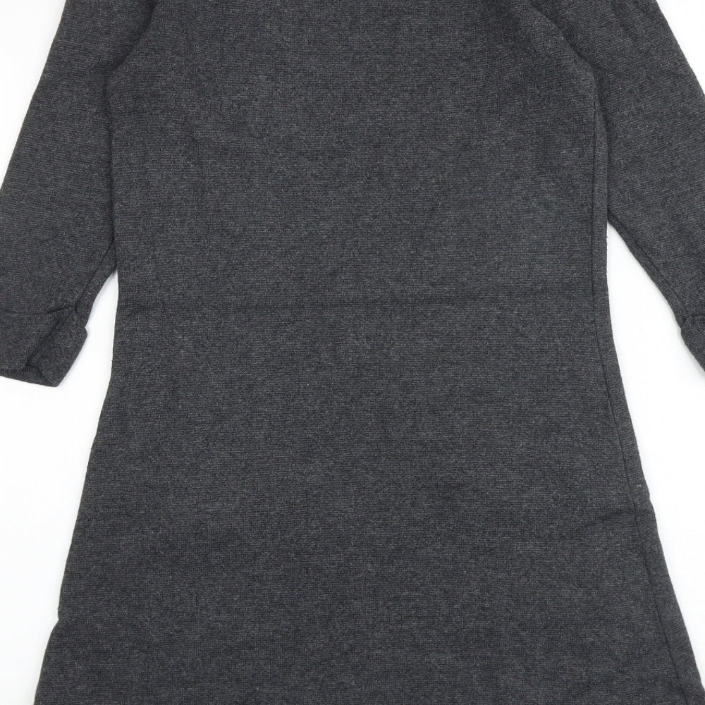 Marks & Spencer Womens Grey Polyamide A-Line Size 8 Round Neck Pullover