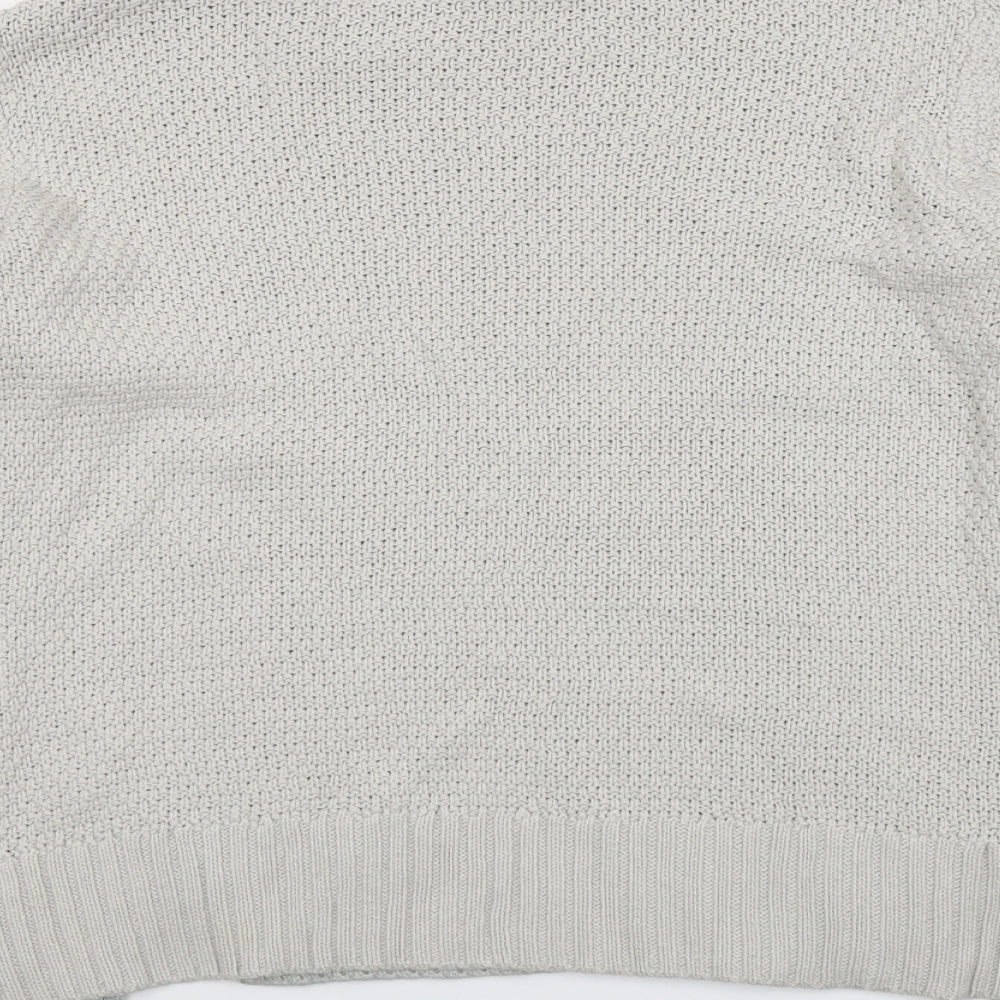 Therapy Womens Grey Crew Neck Cotton Pullover Jumper Size L