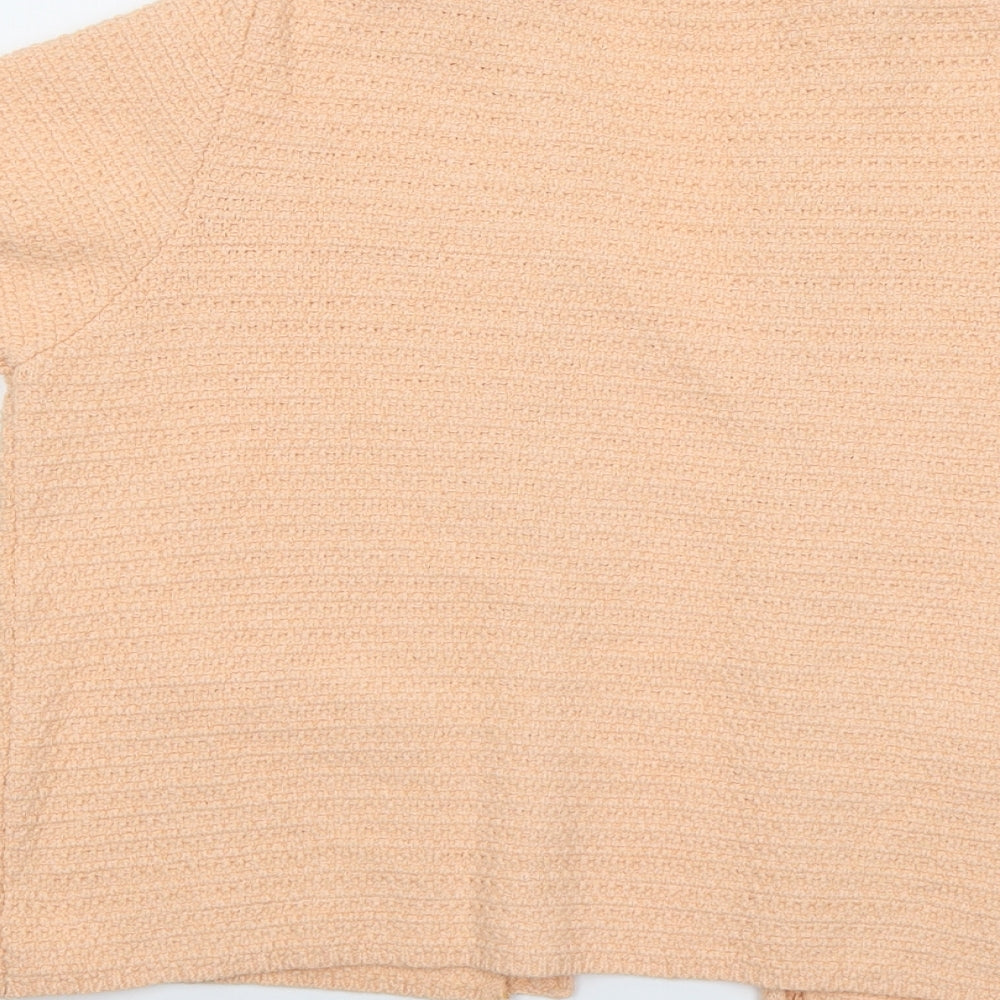 Mango Womens Pink V-Neck Acrylic Cardigan Jumper Size L