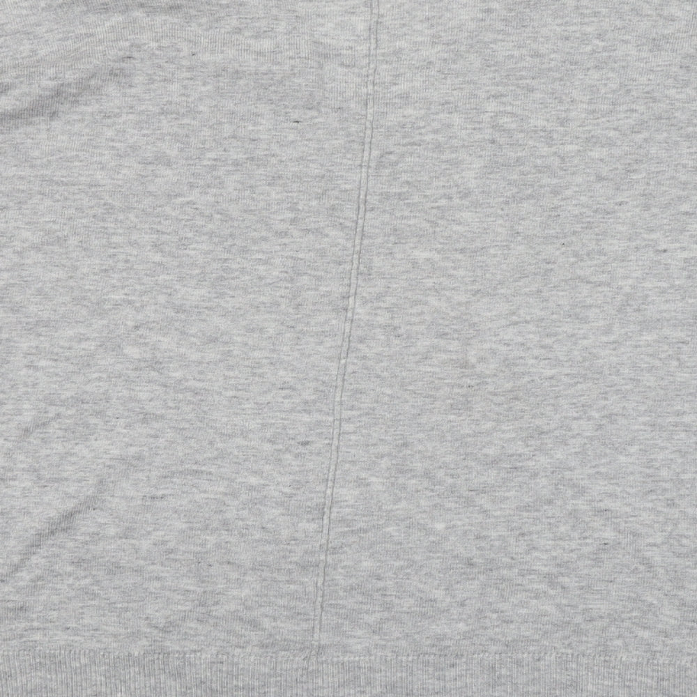 New Look Womens Grey V-Neck Nylon Pullover Jumper Size L
