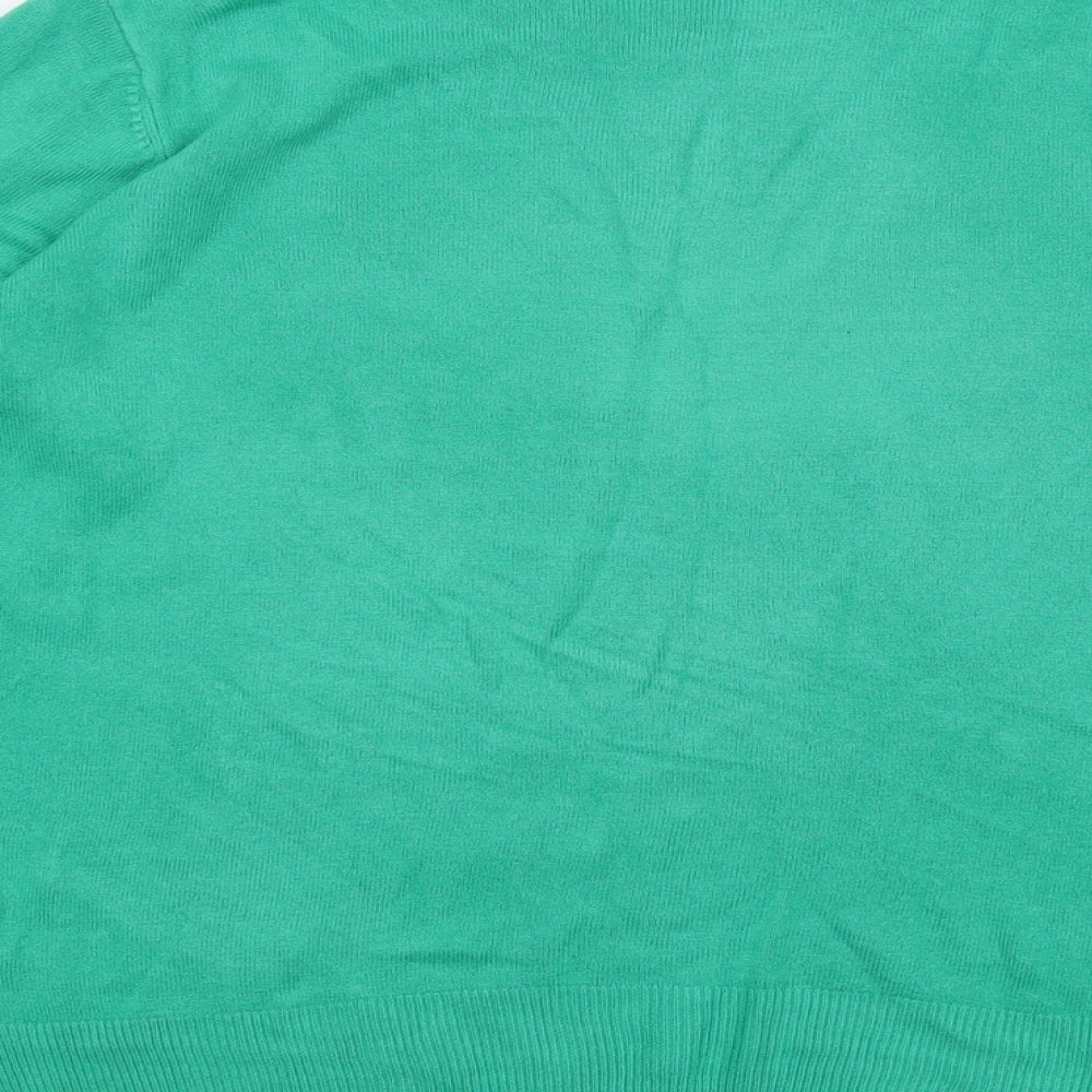 Marks & Spencer Womens Green Round Neck Acrylic Pullover Jumper Size 14