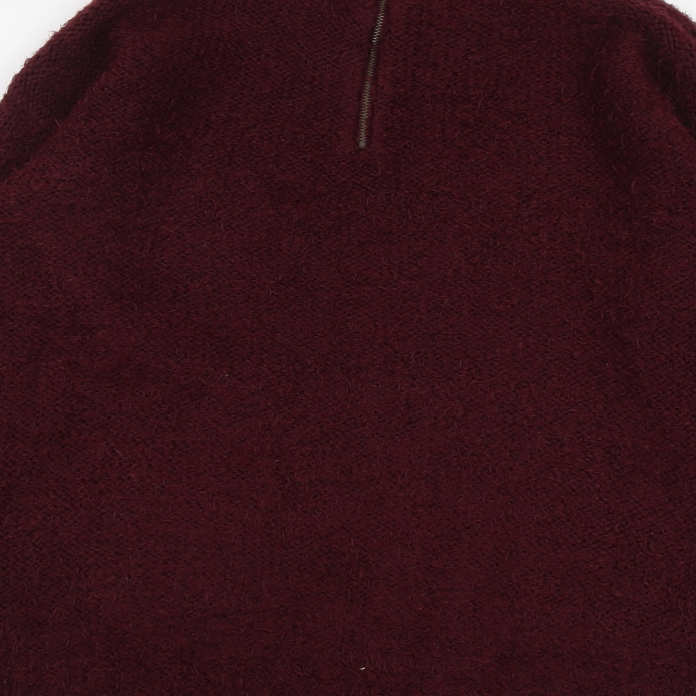 Indigo Womens Purple Round Neck Acrylic Pullover Jumper Size 14