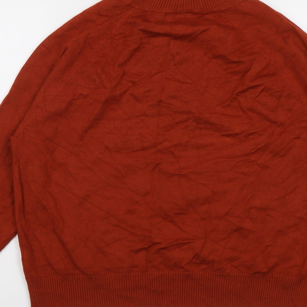 M&Co Womens Red High Neck Viscose Pullover Jumper Size 14