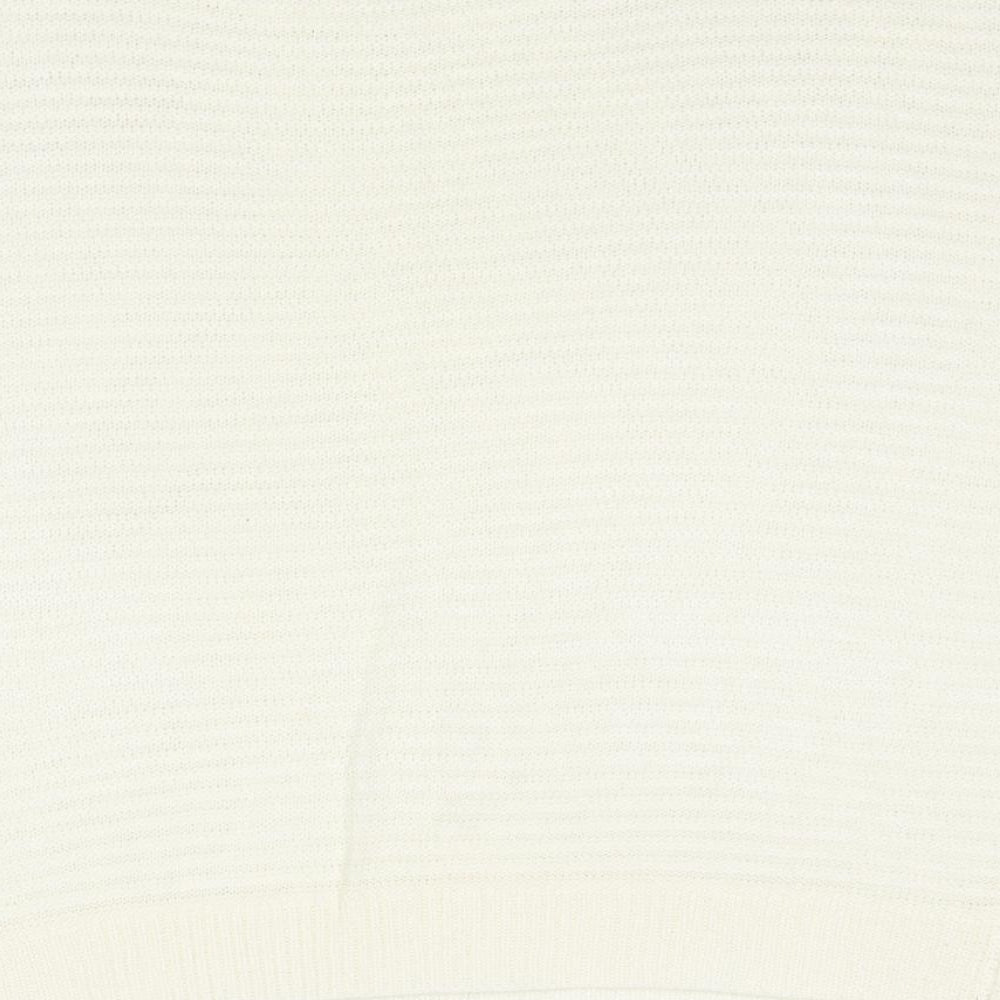 NEXT Womens Ivory Round Neck Acrylic Vest Jumper Size 16 - Cold Shoulder