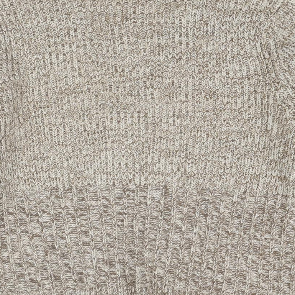 Casual Club Womens Beige Collared Acrylic Cardigan Jumper Size 14