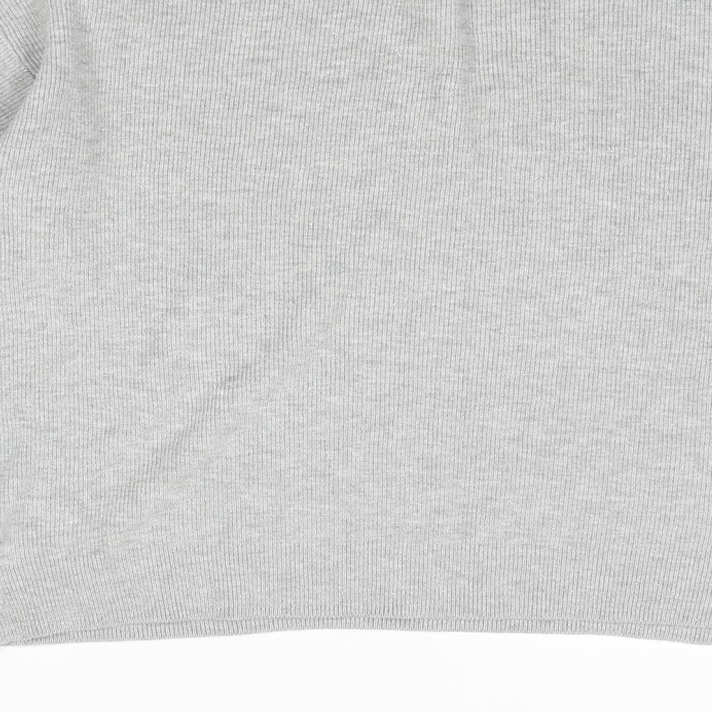 Marks & Spencer Womens Grey V-Neck Viscose Pullover Jumper Size XL