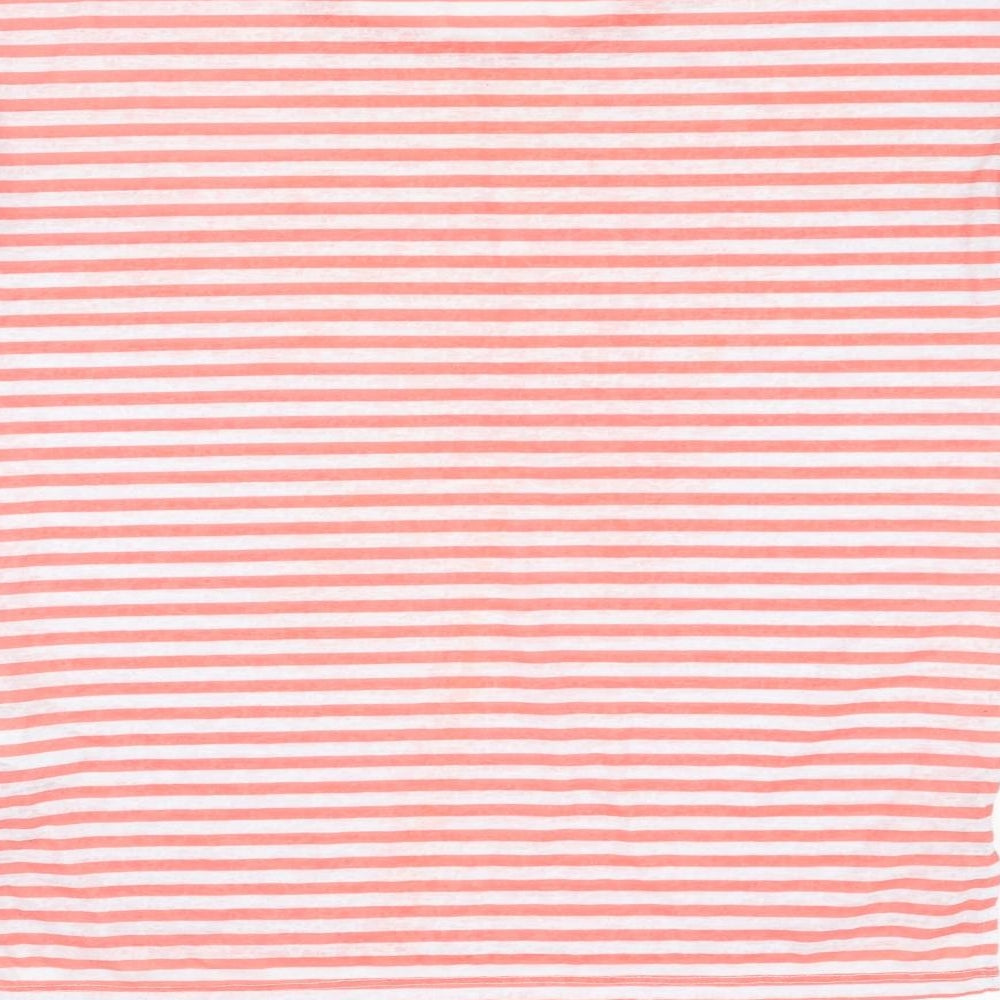 NEXT Womens Orange Striped Polyester Basic T-Shirt Size 10 Round Neck - Paradise