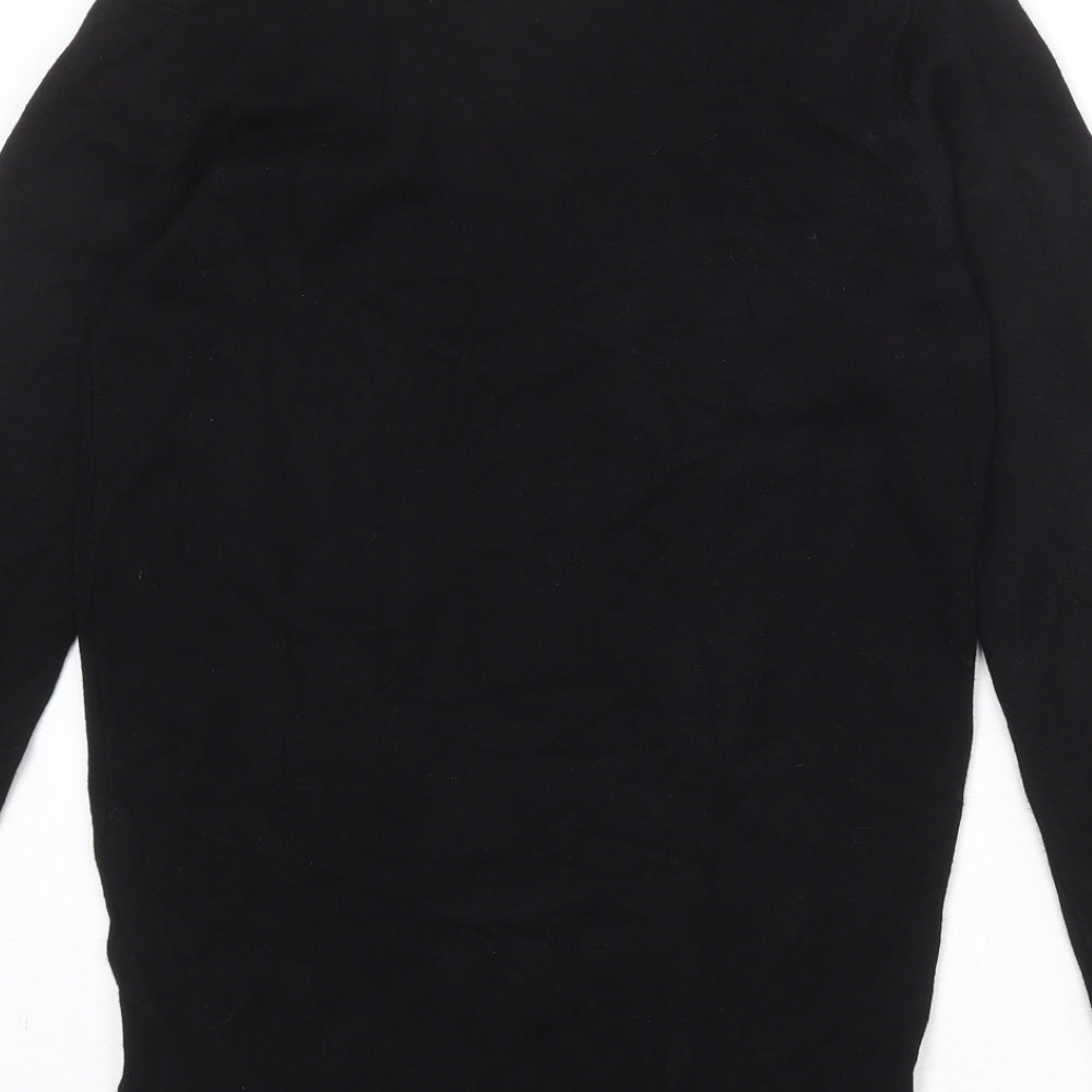 Encuentro Womens Black Scoop Neck Viscose Pullover Jumper Size M