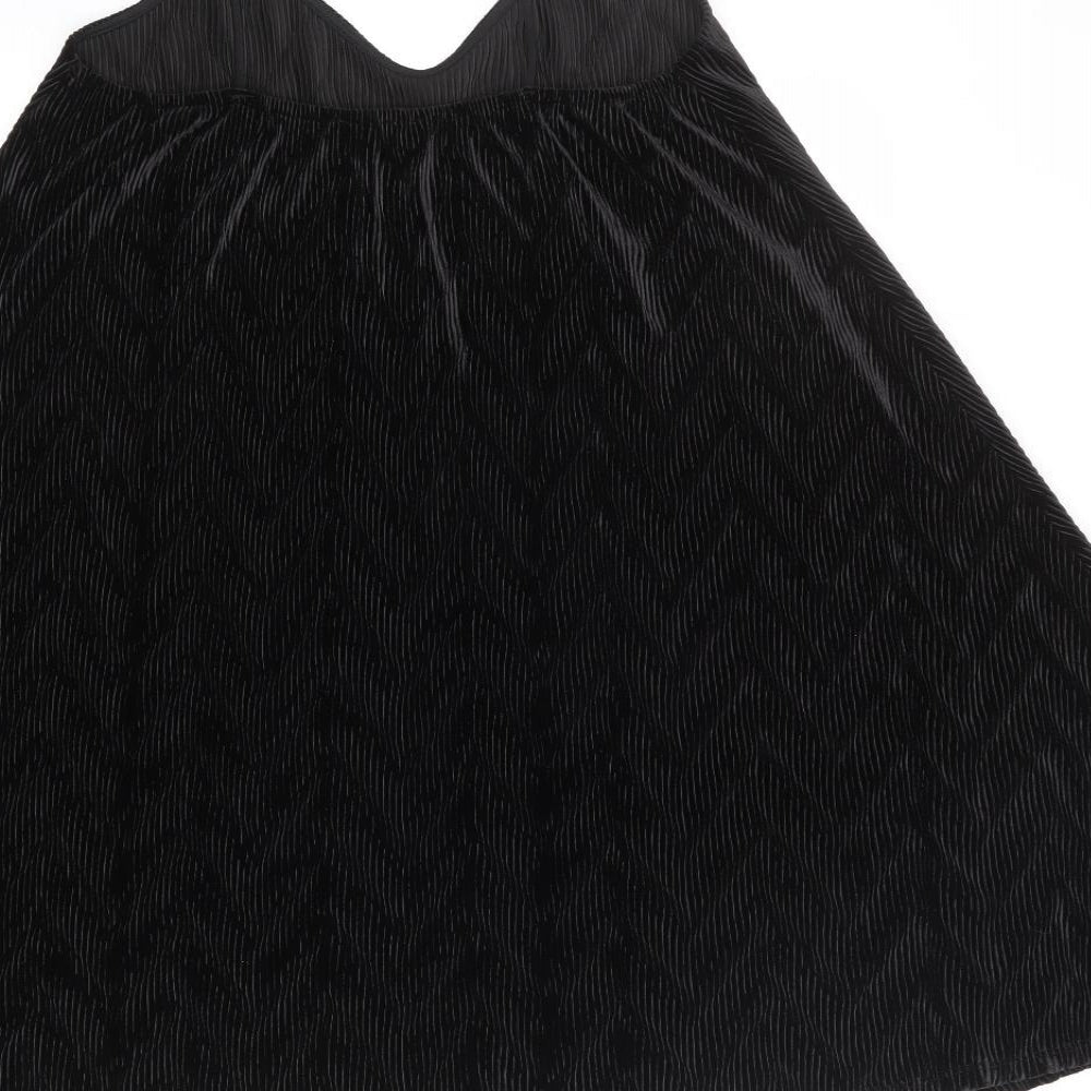 Marks & Spencer Womens Black Polyester Tank Dress Size 12 V-Neck Pullover