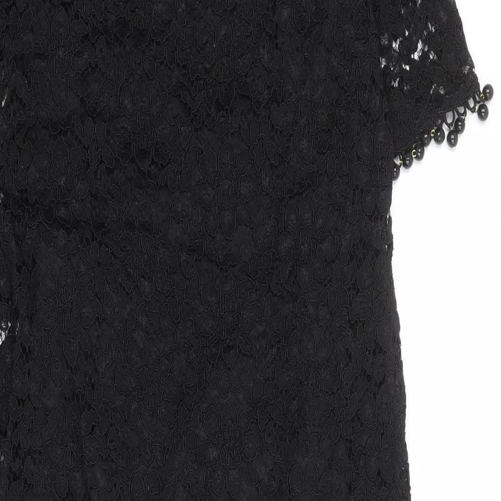 J.Taylor Womens Black Viscose A-Line Size 14 Round Neck Pullover