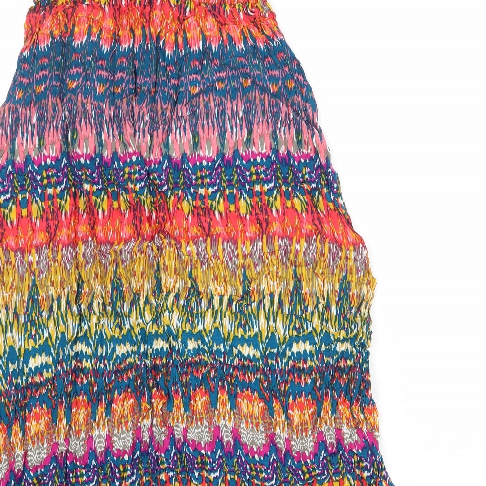 New Look Womens Multicoloured Geometric Viscose A-Line Size 10 Off the Shoulder Pullover
