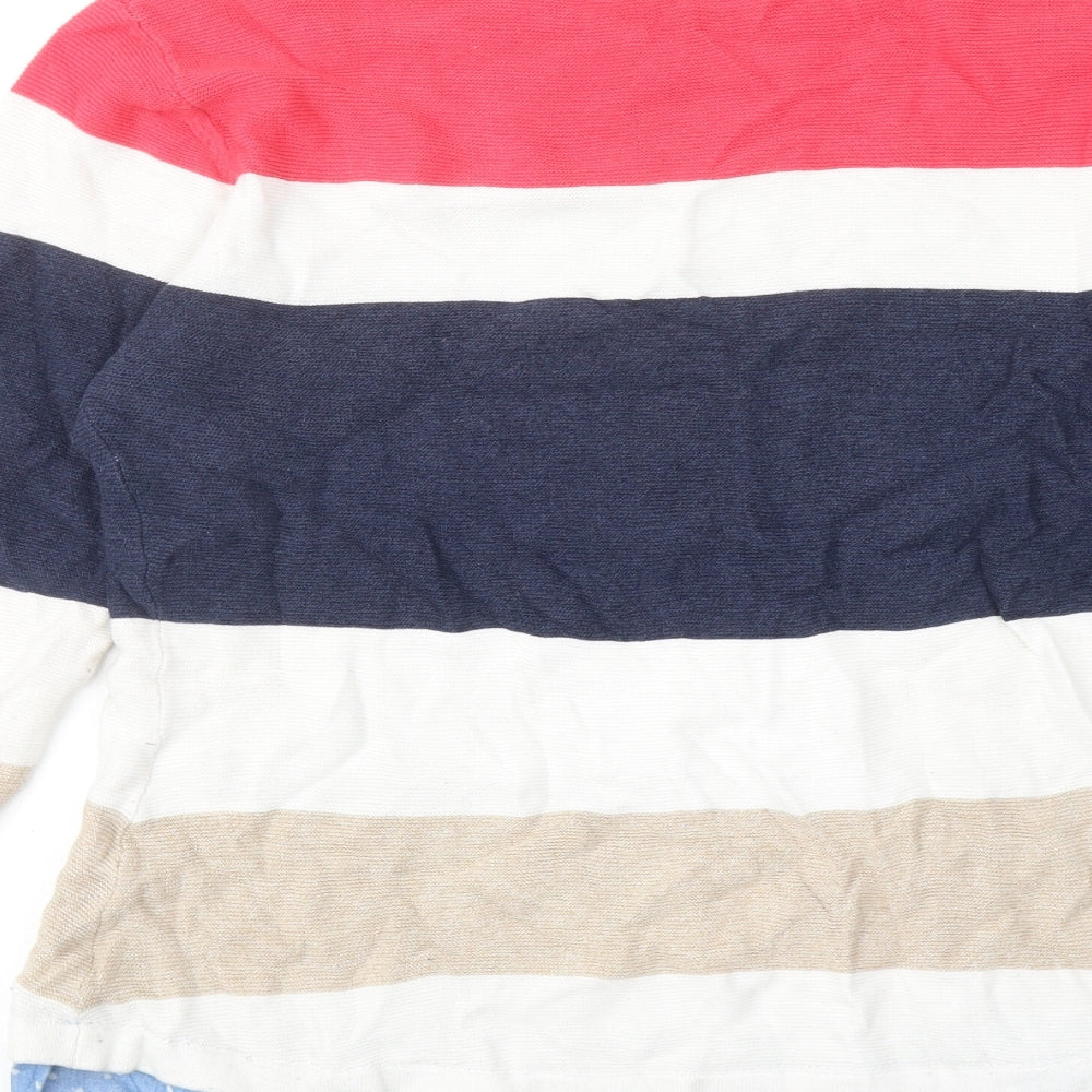 Lakeland Womens Multicoloured Round Neck Striped Cotton Pullover Jumper Size L