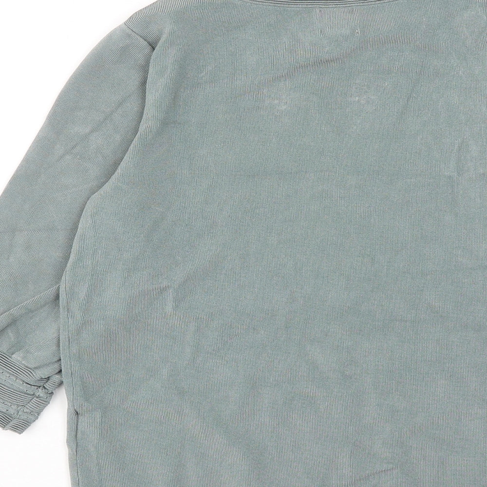 H&M Womens Blue Round Neck Viscose Pullover Jumper Size XS