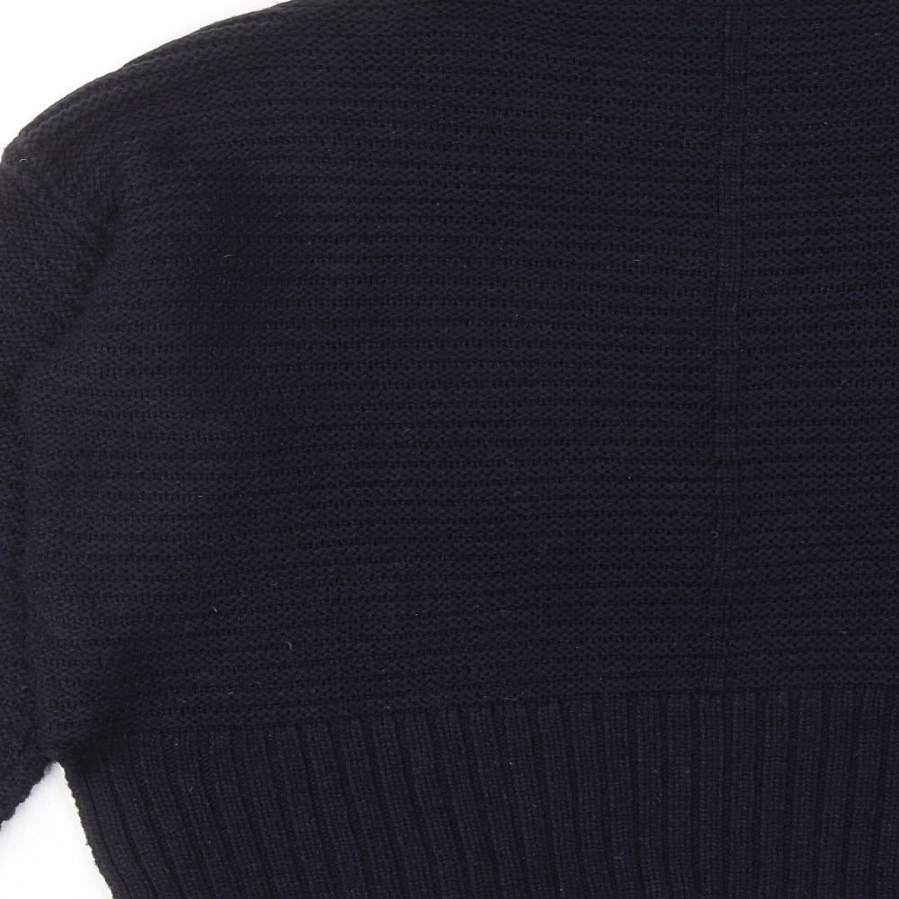 Topshop Womens Blue Mock Neck Acrylic Pullover Jumper Size 8