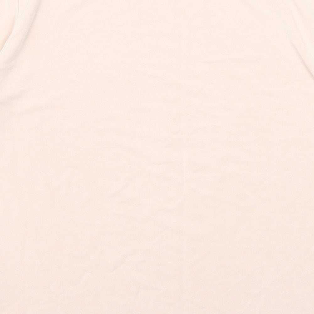 Brand and care label for Autograph women’s pink modal basic t-shirt, size UK 10, square neck