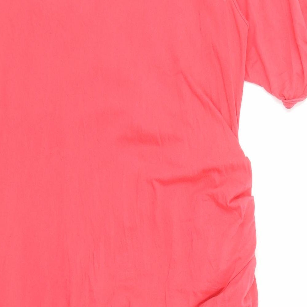 Marks & Spencer Womens Pink Polyester Shift Size 12 Round Neck Pullover