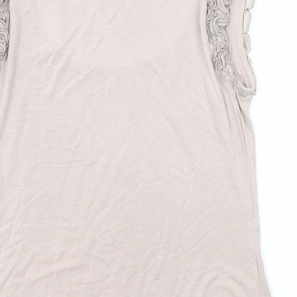 Principles Womens Purple Viscose Basic Tank Size 8 Scoop Neck