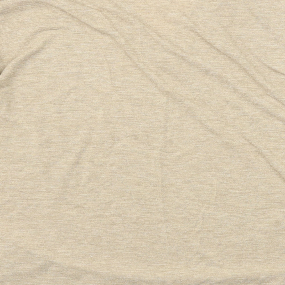 Marks & Spencer Womens Beige Polyester Basic T-Shirt Size 8 V-Neck