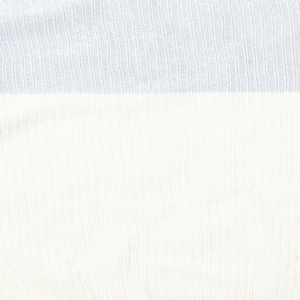 Marks & Spencer Womens Blue Boat Neck Cotton Pullover Jumper Size M
