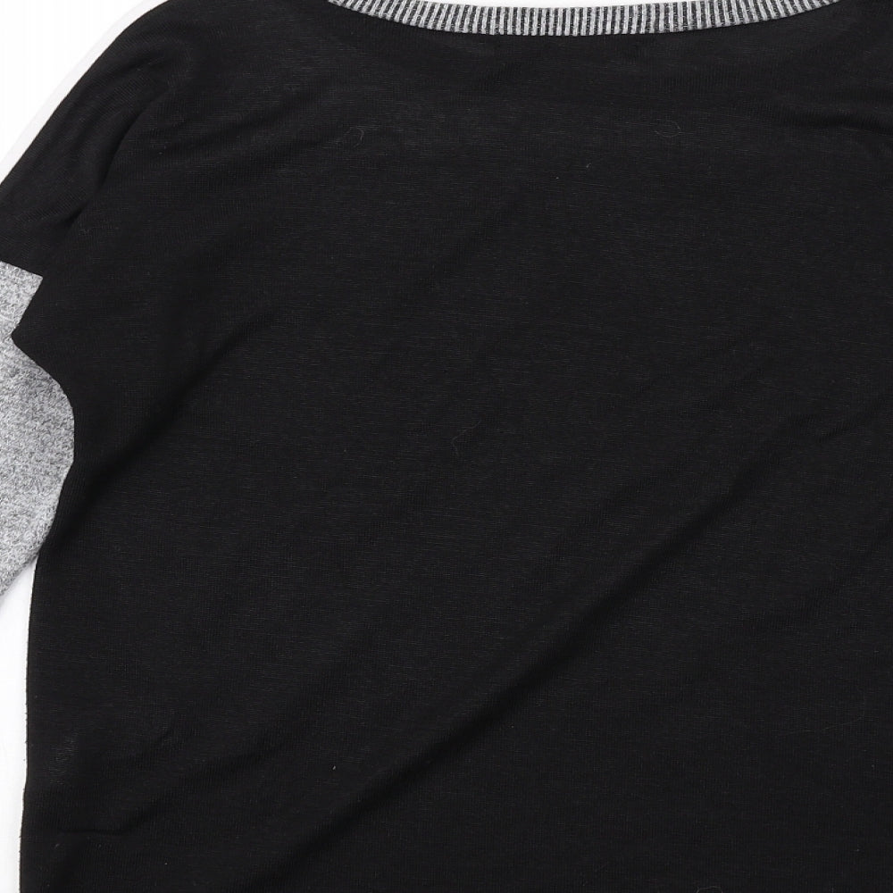 Oasis Womens Grey Round Neck Polyester Pullover Jumper Size XS
