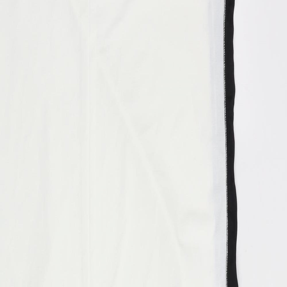Zara Womens White Colourblock Polyester A-Line Size L Round Neck Zip