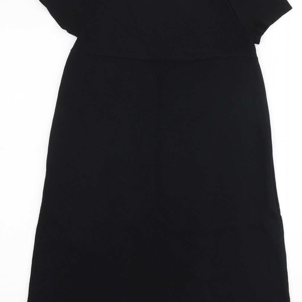 Zara Womens Black Viscose A-Line Size S Round Neck Pullover