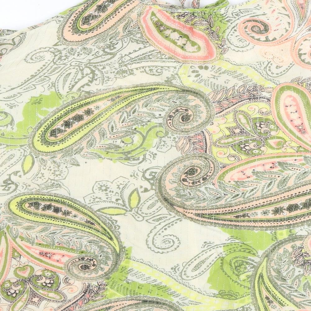 NEXT Womens Multicoloured Paisley Viscose Basic Blouse Size 14 Round Neck - Cold Shoulder