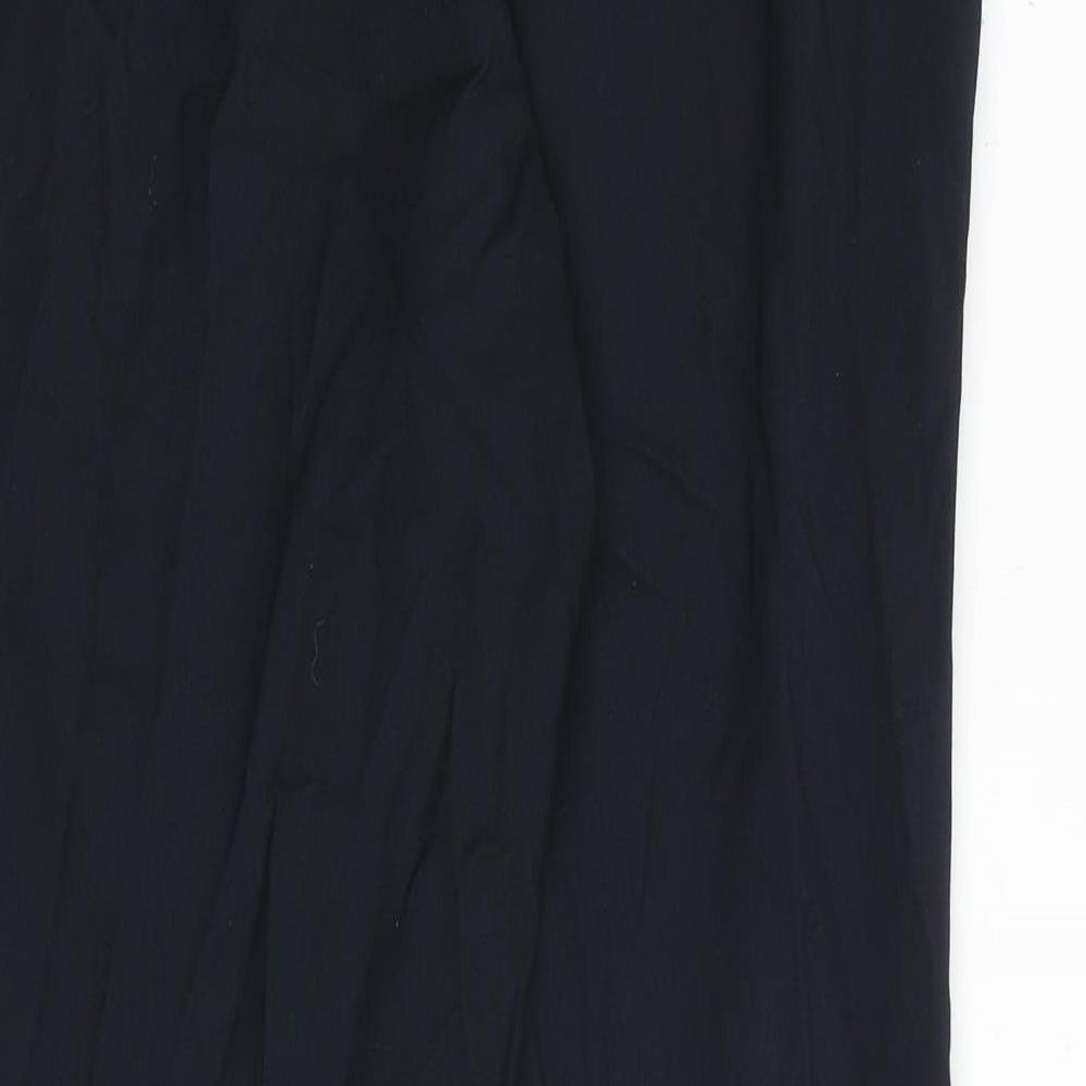 Marks & Spencer Mens Black Polyester Dress Pants Trousers Size 34 in Regular Zip