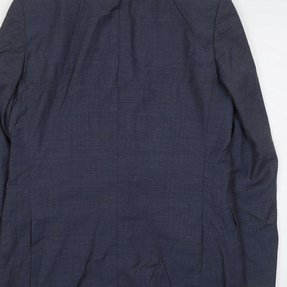 Marks & Spencer Mens Blue Wool Jacket Suit Jacket Size 40 Regular