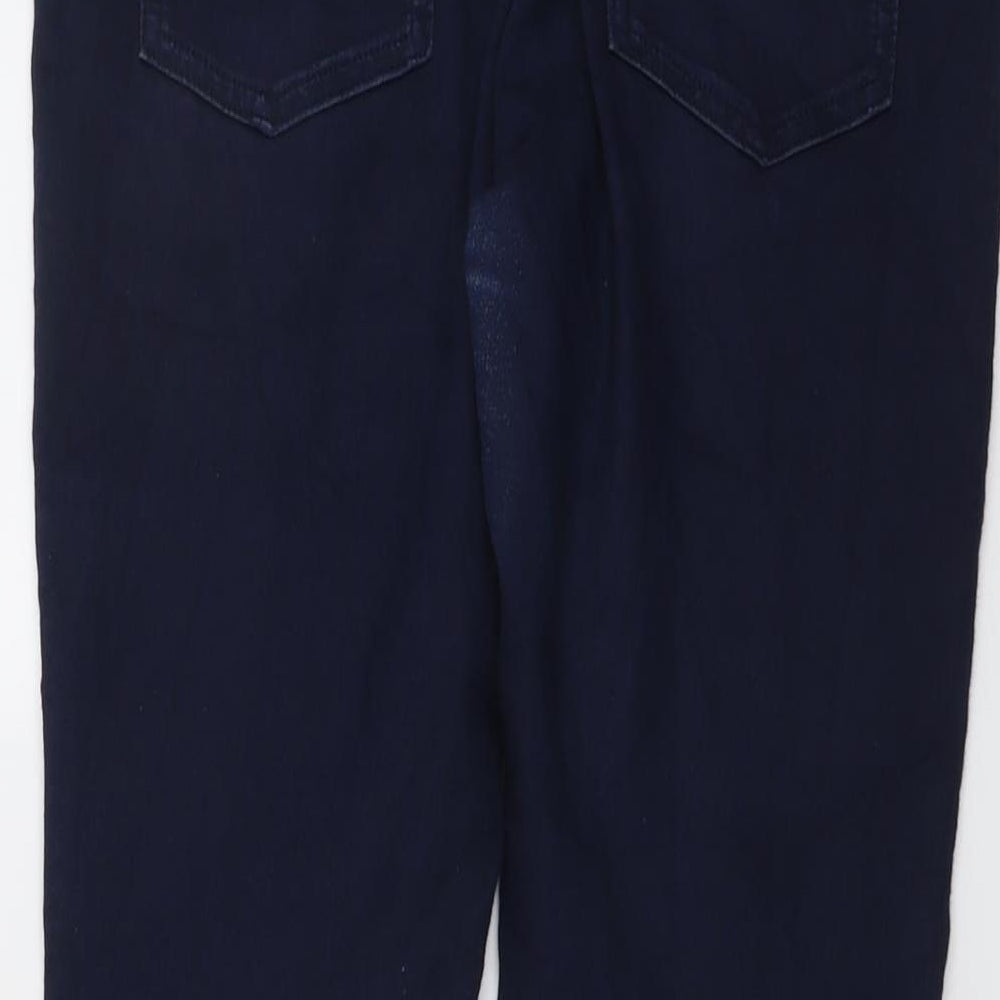 Marks & Spencer Womens Blue Cotton Skinny Jeans Size 12 L27 in Regular Button