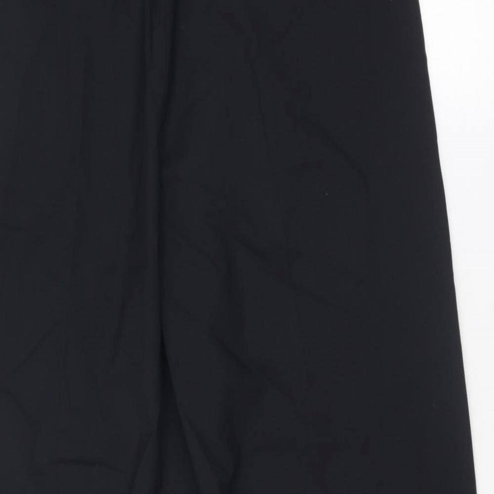 Marks and Spencer Womens Black Polyester Trousers Size 12 Regular Zip