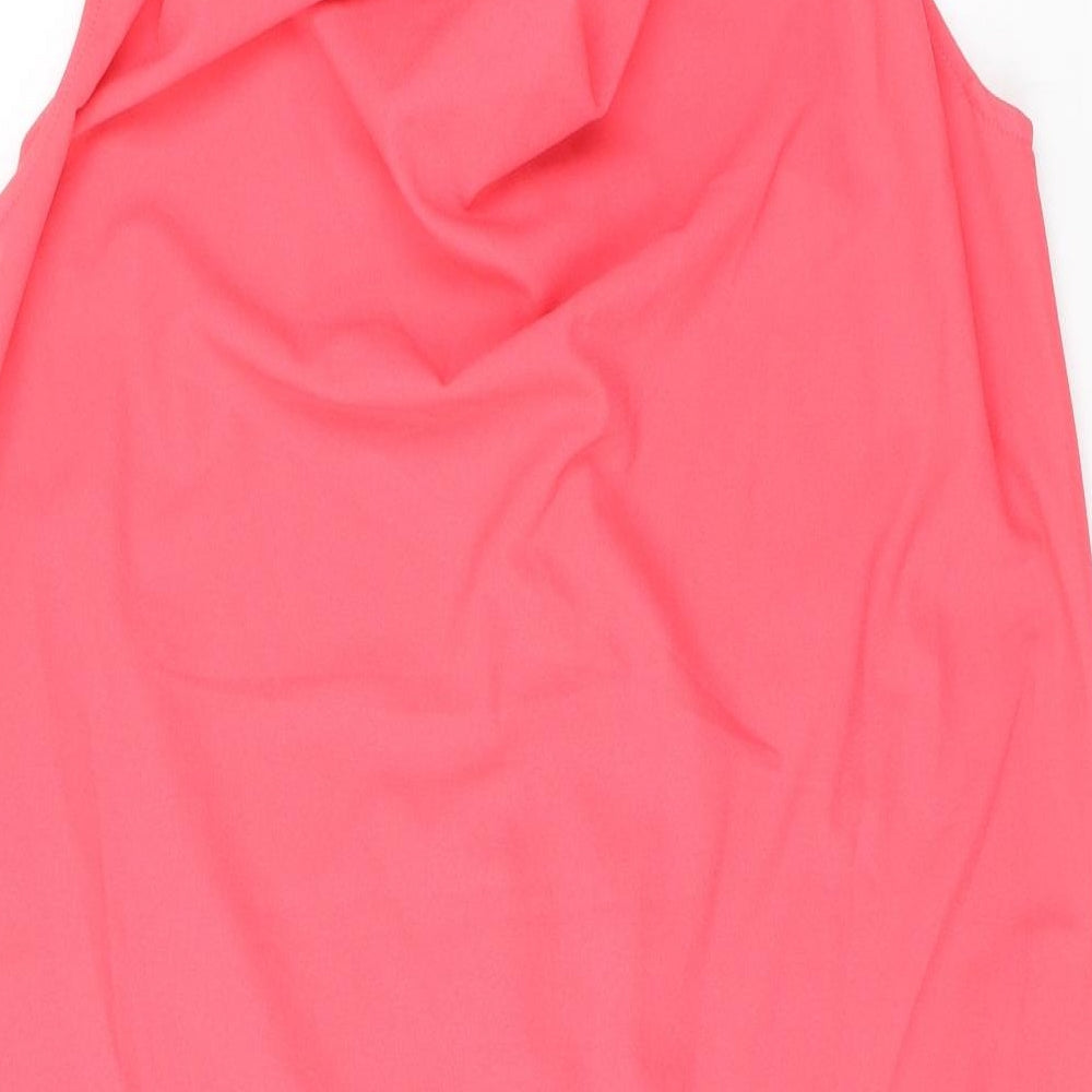 Molly Bracken Womens Pink Polyester A-Line Size S V-Neck Pullover